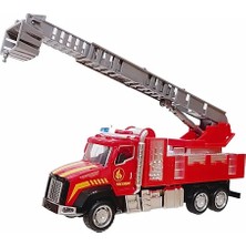 Can-Em Oyuncak Pilli Sesli Işıklı Metal Kırmızı Çekbırak Itfaiyeler 16 cm