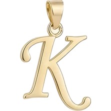 Hakan Mücevherat K Harfi El Yazısı 14 Ayar Kolye Ucu