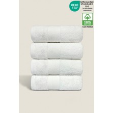 Ellaline 4'lü Havlu Seti %100 Pamuk Sertifikalı, Ultra Emici, Yumuşak Havlu Takımı Elmas Desen Bordür 50X80CM