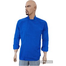 Düz Mavi Aşçı Ceketi