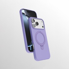 Case 4u Apple Iphone 17 Pro Kılıf M-Safe Şarj Özellikli Standlı Samara Kapak Lila