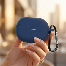 Caseonn Xiaomi Redmi Buds 6 Pro Kılıf Askı Aparatlı Mat Silikon Lacivert