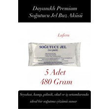 Lufern Dayanıklı Soğutucu Jel Poşet Buz Aküsü Malzeme Kamp Piknik Yolculuk Seyahat Yiyecek 480 gr 5 Adet