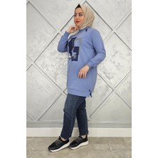 Pys Giyim Kadın Baskı Taş Detaylı Tesettür Tunik