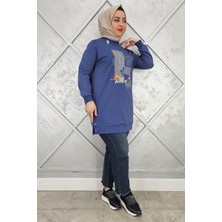 Pys Giyim Kadın Baskı Taş Detaylı Tesettür Tunik