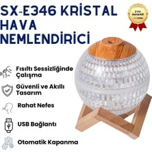 Hzl SX-E346 Ahşap Ayaklı Kristal Görünümlü Masaüstü Hava Nemlendiricisi - Gece Lambalı