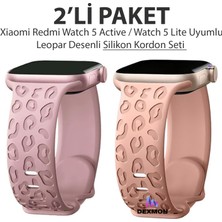 Dexmon Xiaomi Redmi Watch 5 Active / Watch 5 Lite Uyumlu Leopard Desenli 2'li Paket Silikon Kordon Seti