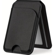 Glazef iPhone 12-13-14-15-16-17 Plus Pro Max Kartlık Manyetik Standlı Deri Magsafe Cüzdan Arkası Çoklu