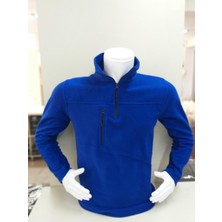 Lacivert Fermuar Detaylı Polar Sweatshirt