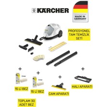 Karcher Sc4 Easyfix Prime 2200 W Buharlı Temizlik Makinesi Cam ve Halı Aparatlı 30 Bezli Set