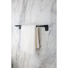 Delixa Alper Banyo F1 Model Paslanmaz Siyah Uzun Havluluk, Havlu Askısı 40 cm 5 Yıl Garanti