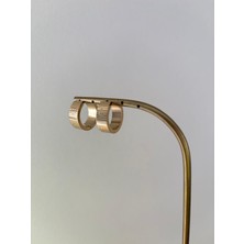 Marsel Çizgi Italyan Model Çelik Gold Halka Küpe