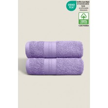 Ellaline 2'li Havlu Seti %100 Pamuk Sertifikalı, Ultra Emici, Yumuşak Havlu Takımı Elmas Desen Bordür 50X80CM