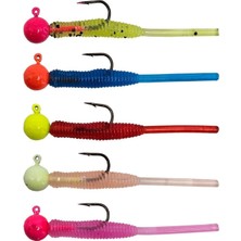Özbience Hafif 1.5g Pink Silikon ve Jighead Seti, 4.5cm, 5 Adet
