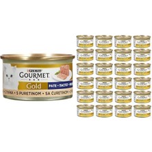 Delixa Gourmet Gold Kıyılmış Hindili Yaş Kedi Maması, Yetişkin Kediler (24 x 85 Gr) ve Gourmet Gold Kıyılmı