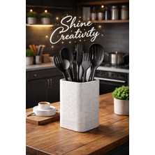 Shine Creativity Tezgah Üstü Kaşıklık Kepçelik Mutfak Organizeri 15CM