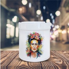 Hediyara Frida Kahlo Renkli Baskılı Seramik Küllük Kül Tablası 10476
