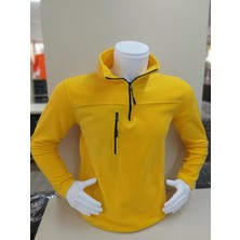 Sarı Fermuar Detaylı Polar Sweatshirt