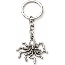 Herşey Nota Sekiz Kollu Deniz Figürlü Ince Form Metal Anahtarlık