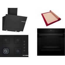 Bosch Siyah 3 Lü Ankastre Set 550 ( HJG852YB0T - POH7C6P31O - DWK67PJ60T  ) 67CM Wok Bek Ocak - 3D Fry Hava ile Kızartma -