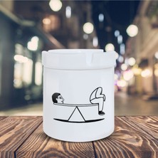 Hediyara Çizimsel Küllük Yalnız Adam Baskılı Kül Tablası KL-188