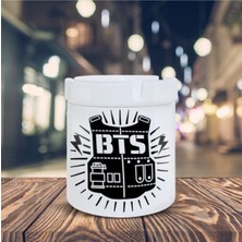 Hediyara Bts Logolu Müzik Grubu Baskılı Küllük Seramik Kül Tablası-02144