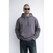 Ohepmoda Içi Polarlı Kapşonlu Erkek Sweatshirt Hoodie