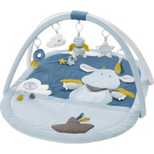 Delixa Fehn 3 Boyutlu Aktivite Battaniyesi ve Oyun Matı, 5 Çıkarılabilir Oyuncaklı, 0+ Yaş, Mavi Kale