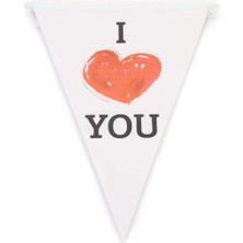 Delixa Benim - Kalpli Beyaz Üçgen Flama 10 Adet