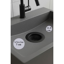 Tiesa Home Paslanmaz Çelik Siyah Büyük Boy Evye Lavabo Süzgeci Süzgeç 11.5cm