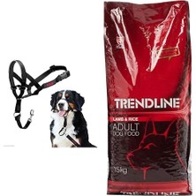 Delixa Ağızlıklı Tasma, Boyut 4 Siyah + Kuzu Etli & Pirinçli Yetişkin Köpek Maması 15 kg