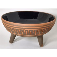 Delixa Dekoratif Sunum Kasesi, Seramik Ayaklı Sunum Kasesi, Servis Kasesi, Servis Tabağı, Kase, Tabak (Siya