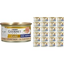 Delixa Gourmet Gold Kıyılmış Hindili Yaş Kedi Maması, Yetişkin Kediler (24 x 85 Gr) ve Gourmet Gold Kıyılmı