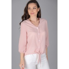 Sweetness Kadın Pudra  Önü Bağlamalı Gömlek