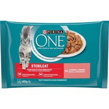 Delixa One Somonlu Kısırlaştırılmış Kediler Için Yaş Kedi Maması 85 Gram, 4 Adet