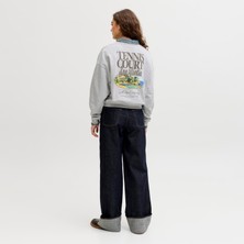 Jack & Jones Kadin Sirt Baskili Sweatshirt - Gia