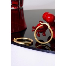 Innuendo Jewelry 925 Ayar Gümüş 22 Ayar Altın Kaplama Ajda Küpe 2 cm