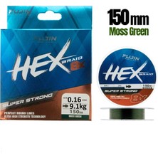 Fujin Hex 8x 0.16MM 150MT Koyu Yeşil İp Misina 9.1kg Çekeri Ultra Yüksek Mukavemet