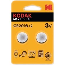 Delixa Kodak 2 Adet Ultra Lityum CR2016 Para Pil