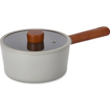 Delixa Cam Kapaklı Alüminyum Döküm Sos Tenceresi 18CM Gri