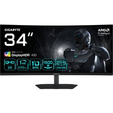 Gigabyte Gıgabyte G34WQC2 34″ 200Hz 1ms Wqhd Curved  Va 1500R Gaming (Oyuncu) Monitör
