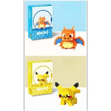 Dek Brıcks Pikachu & Charizard 2’li Set | Pokemon Uyumlu Mini Yapı Blokları