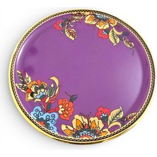 Sudedi Home Gerçek Altın Yaldızlı Cam Pasta Tabağı 21 cm | Tekli Servis & Sunum Tabağı