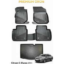Black Gold Citroen C-Elysee 2013+ Uyumlu 3D Oto Paspas ve Bagaj Havuzu Set Premium