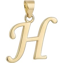 Hakan Mücevherat H Harfi El Yazısı 14 Ayar Kolye Ucu