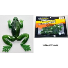 Özbience 70MM Slikon Kurbağa Yem Seti, Balık Avı Için 5'li Paket