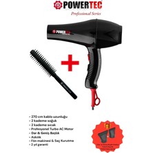 Powertec TR-901 Turbo Profesyonel Fön Makinası + Berber Fön Fırçası