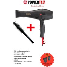 Powertec Tr-701 Profesyonel Fön Makinesi + Profesyonel Berber Fön Fırçası