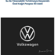 Balkan Ambalaj Suya Dayanıklı Yıkanabilir Volkswagen Yatay Oto Paspas Kağıdı Siyah Gümüş Baskı 50 Adet - 35X50CM