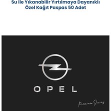 Balkan Ambalaj Suya Dayanıklı Yıkanabilir Opel Yatay Oto Paspas Kağıdı Siyah Gümüş Baskı 50 Adet - 35X50CM